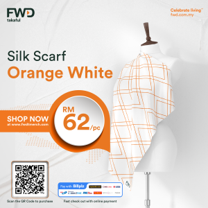 Scarf White - Orange
